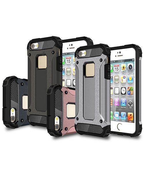 Apple iPhone 5/5S/SE Hoesje Shock Proof Hybride Back Cover Goud afbeelding 10