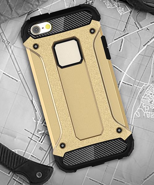 Apple iPhone 5/5S/SE Hoesje Shock Proof Hybride Back Cover Goud afbeelding 11