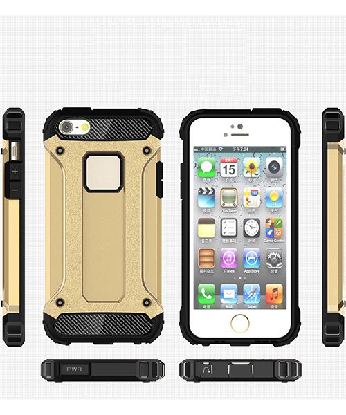 Apple iPhone 5/5S/SE Hoesje Shock Proof Hybride Back Cover Goud afbeelding 13
