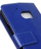 Lederen HTC 10 hoesje met kaarthouder blauw