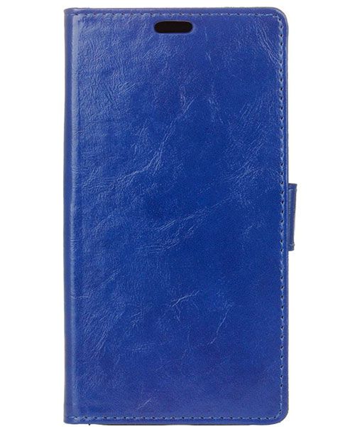 Lederen HTC 10 hoesje met kaarthouder blauw afbeelding 2