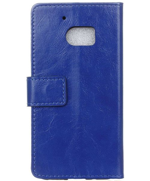 Lederen HTC 10 hoesje met kaarthouder blauw afbeelding 5