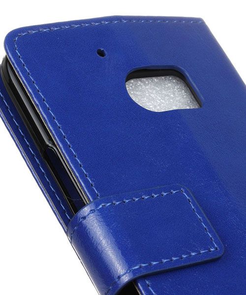 Lederen HTC 10 hoesje met kaarthouder blauw afbeelding 8