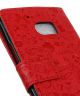 HTC 10 flip case hoesje cartoon patroon rood