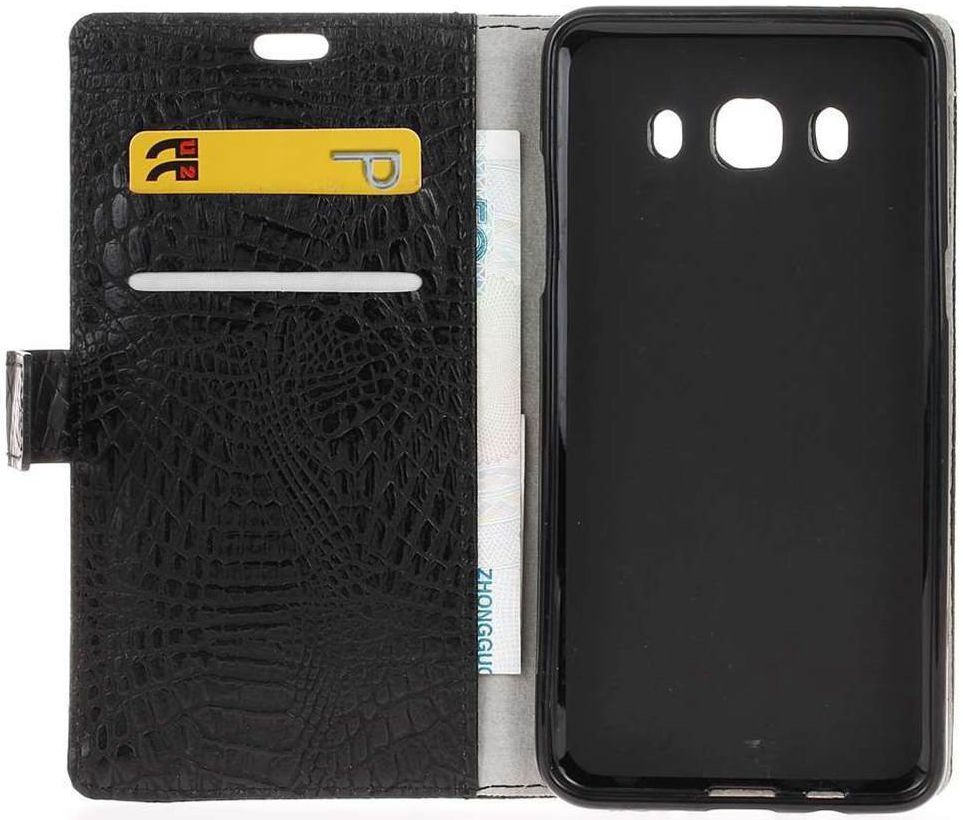 Samsung Galaxy J5 (2016) Krokodil Flipcase Zwart afbeelding 4