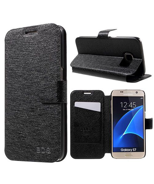 Samsung Galaxy S7 Business Portemonnee Bookcase Hoesje Zwart afbeelding 2