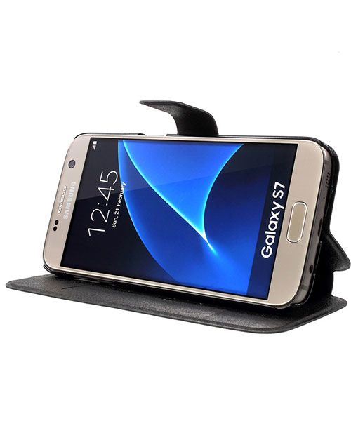 Samsung Galaxy S7 Business Portemonnee Bookcase Hoesje Zwart afbeelding 4