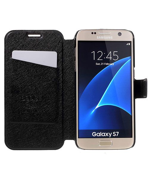 Samsung Galaxy S7 Business Portemonnee Bookcase Hoesje Zwart afbeelding 1