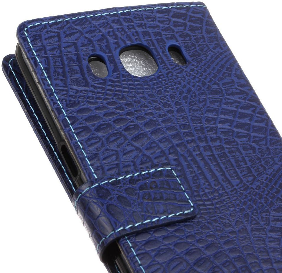 Samsung Galaxy J5 (2016) Krokodil Flipcase Donker Blauw afbeelding 5