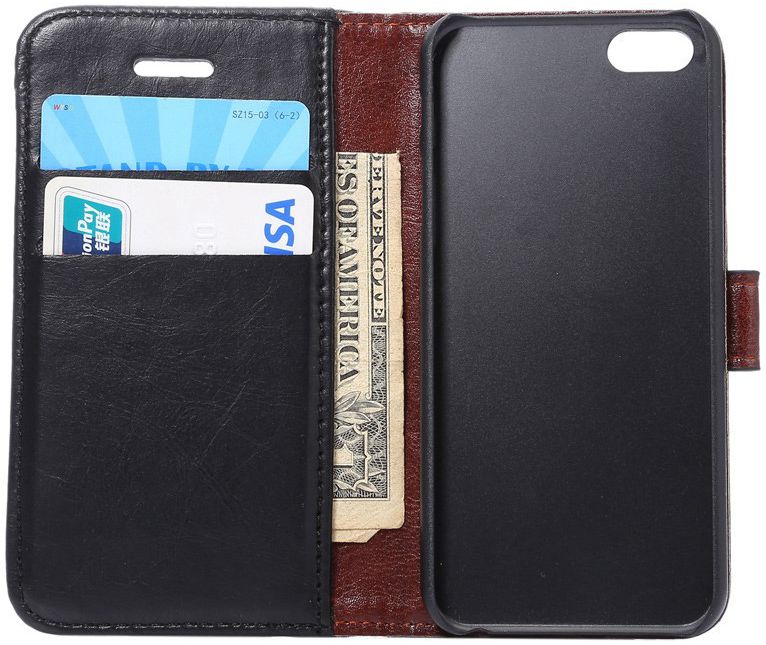 Apple iPhone SE / 5S / 5 Hoesje Portemonnee Zwart afbeelding 6