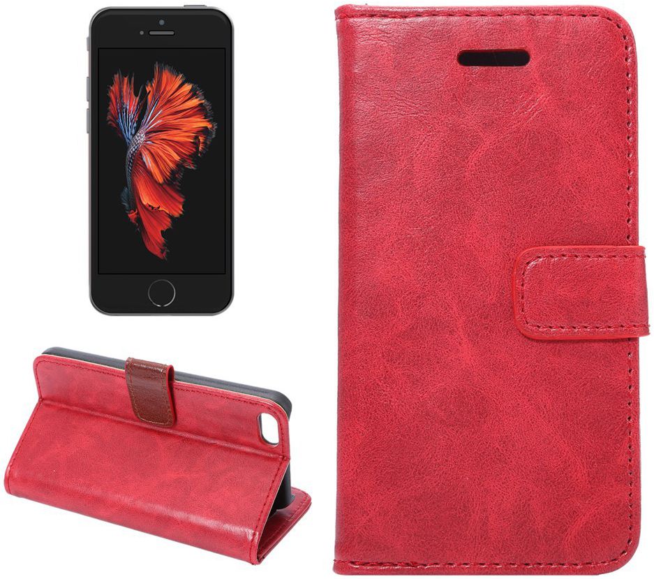 Apple iPhone SE / 5S / 5 Hoesje Portemonnee Rood afbeelding 5