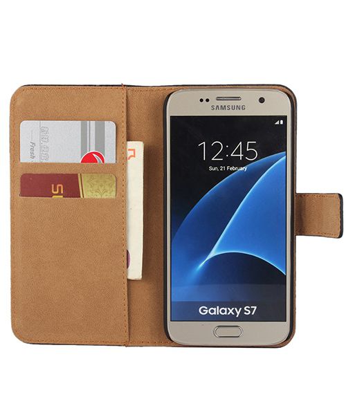 Samsung Galaxy S7 Portemonnee Hoes Zwart afbeelding 2
