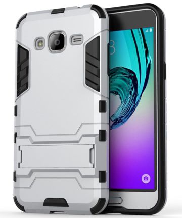 Samsung Galaxy J3 (2016) Hybrid Case Zilver Hoesjes