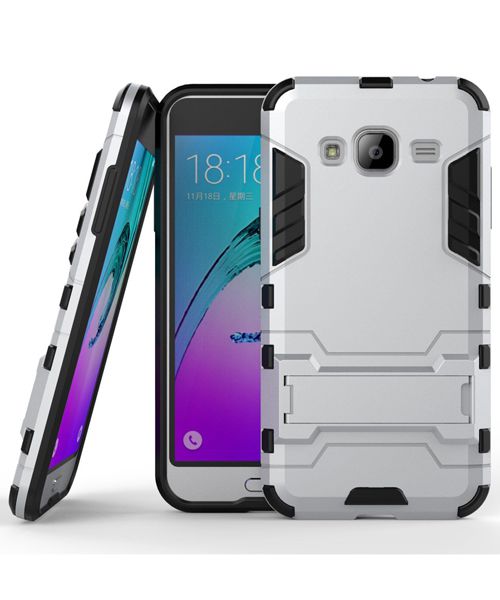 Samsung Galaxy J3 (2016) Hybrid Case Zilver afbeelding 2