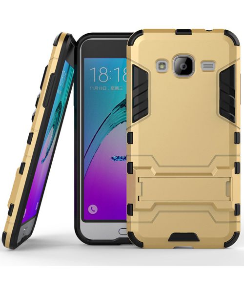 Samsung Galaxy J3 (2016) Hybrid Case Goud afbeelding 2