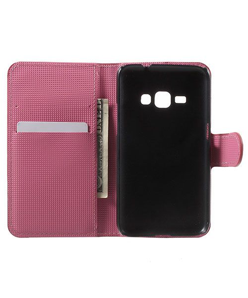 Samsung Galaxy J1 (2016) Flip Hoesje Plum Blossom afbeelding 4