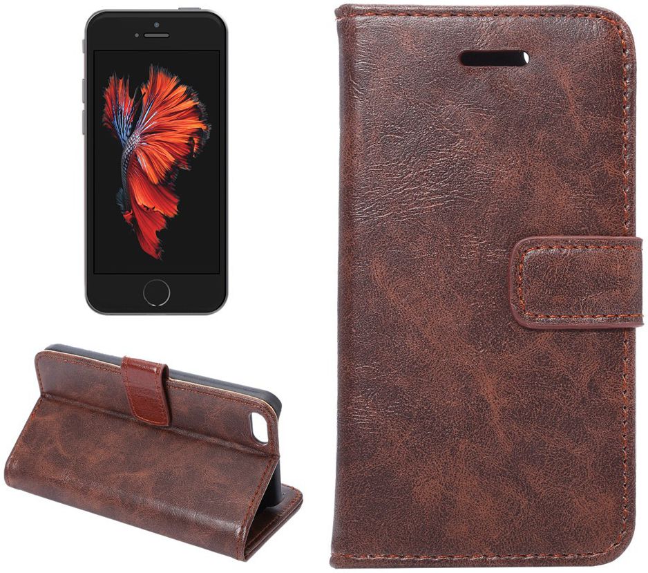 Apple iPhone SE / 5S / 5 Hoesje Portemonnee Brown afbeelding 5