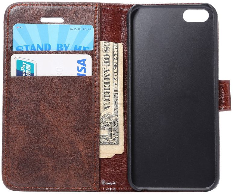 Apple iPhone SE / 5S / 5 Hoesje Portemonnee Brown afbeelding 6