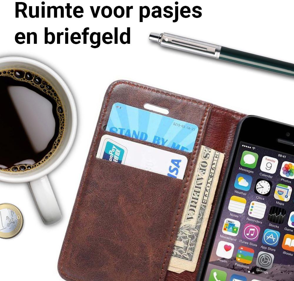 Apple iPhone SE / 5S / 5 Hoesje Portemonnee Brown afbeelding 2