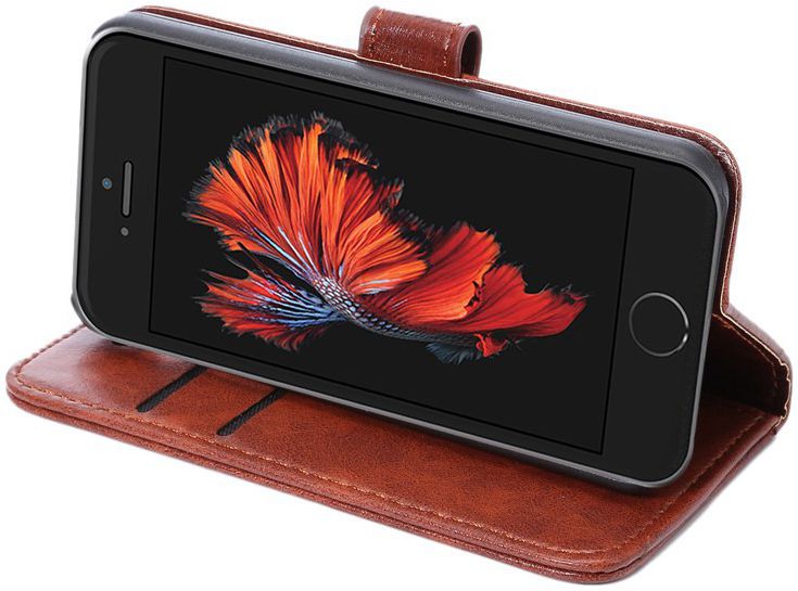 Apple iPhone SE / 5S / 5 Hoesje Portemonnee Bruin afbeelding 11