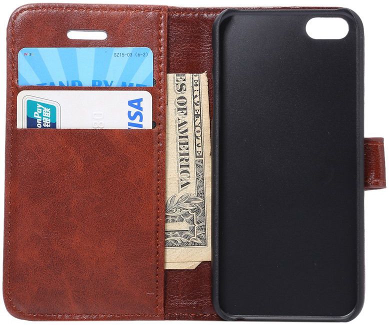 Apple iPhone SE / 5S / 5 Hoesje Portemonnee Bruin afbeelding 8