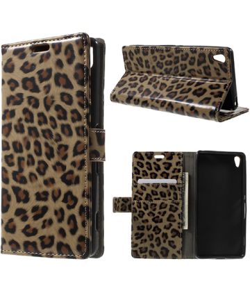 Sony Xperia XA Leopard Wallet Case Hoesjes