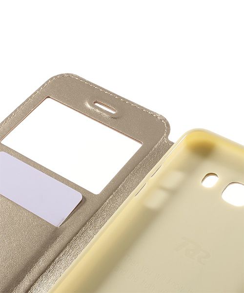 Samsung Galaxy J7 (2016) Roar Window Hoesje Goud afbeelding 7