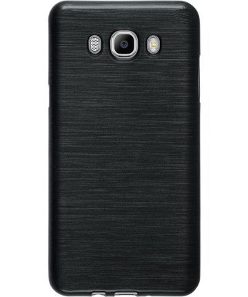 Samsung Galaxy J7 (2016) Geborsteld TPU Backcover Zwart Hoesjes