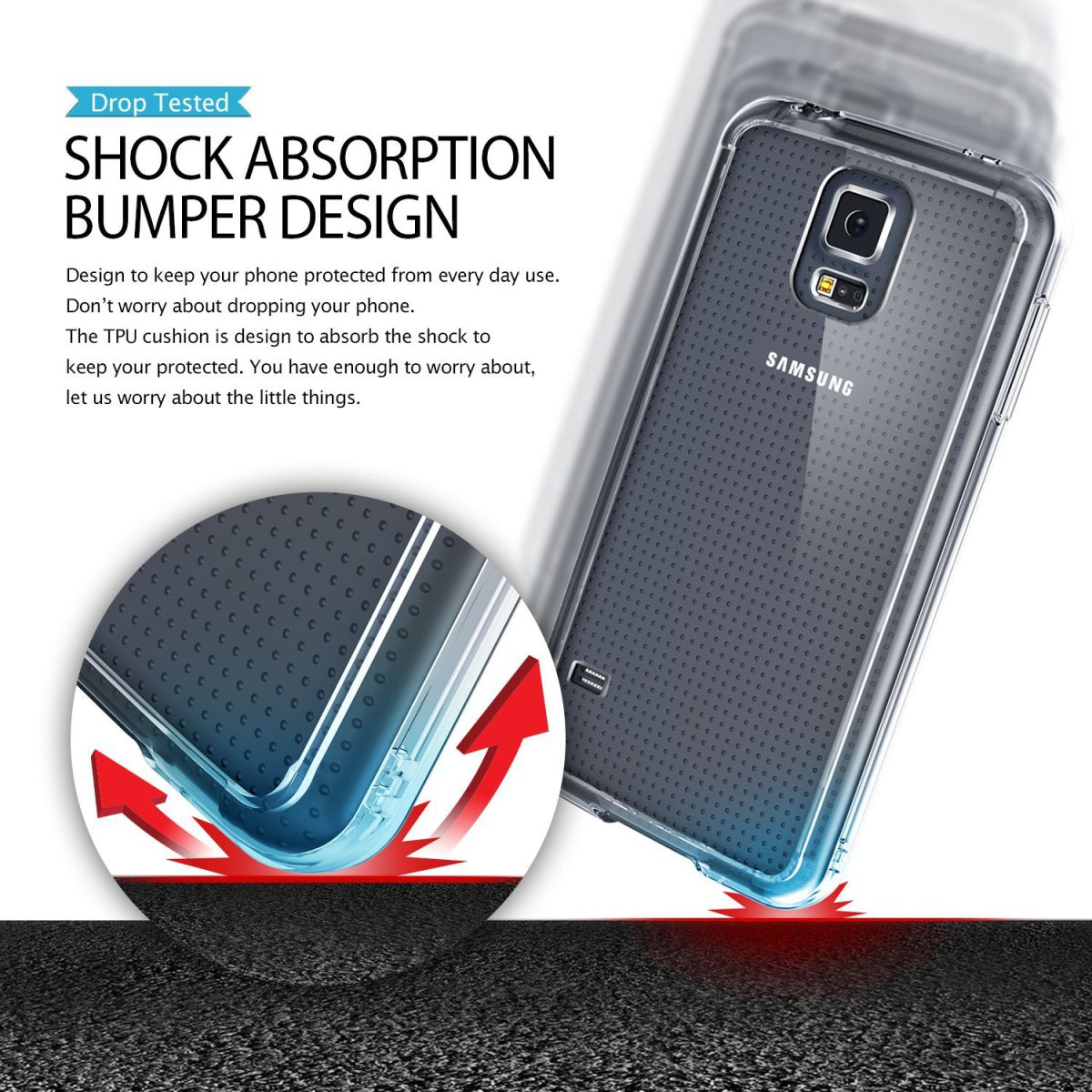 Ringke Fusion Samsung Galaxy S5 (Neo) hoesje doorzichtig Black afbeelding 2