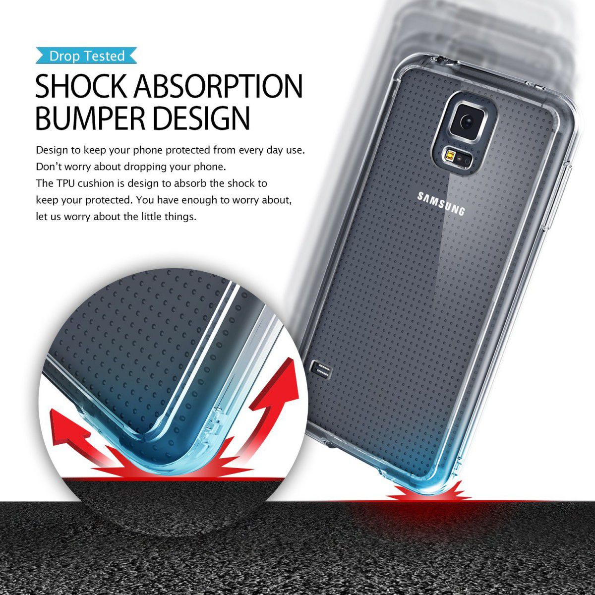 Ringke Fusion Samsung Galaxy S5 (Neo) hoesje doorzichtig Goud afbeelding 2