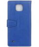 LG X Cam Lederen Wallet Flip Hoesje Blauw