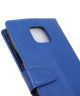 LG X Cam Lederen Wallet Flip Hoesje Blauw