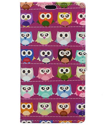 LG X Cam Portemonnee Hoesje Print Cute Owls Hoesjes