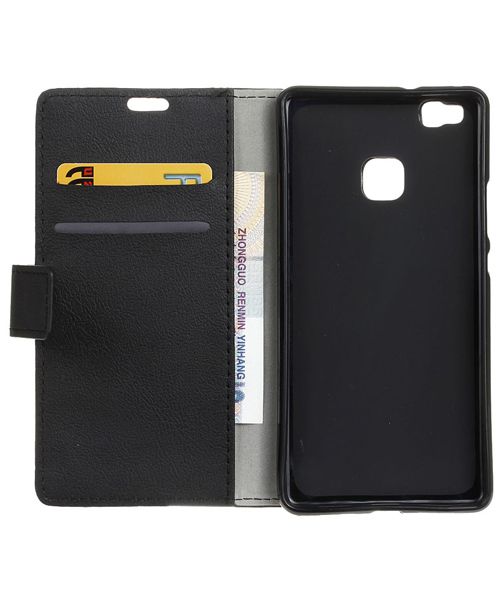 Huawei P9 Lite Wallet Cover Zwart afbeelding 3