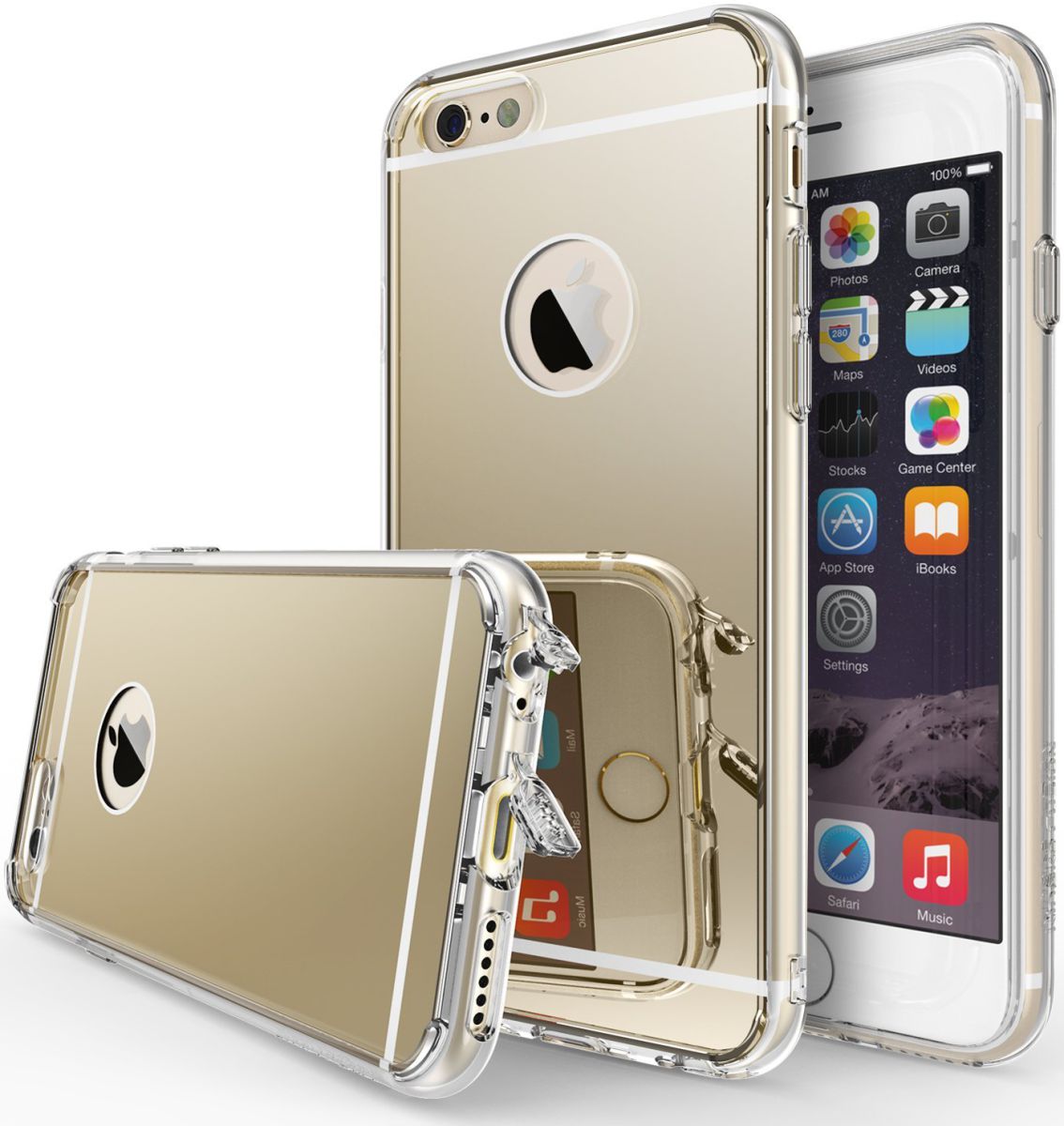Ringke Fusion Mirror Apple iPhone 6S spiegel hoesje Royal Gold afbeelding 1