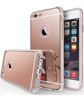 Ringke Fusion Mirror Apple iPhone 6S spiegel hoesje Rose Gold Hoesjes