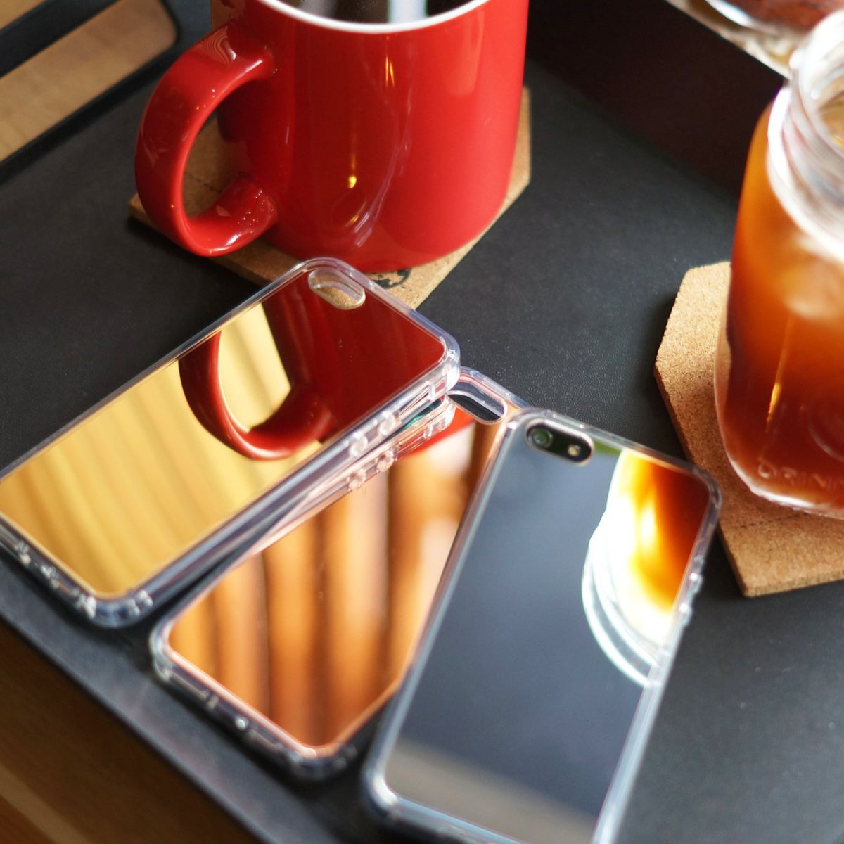 Ringke Fusion Mirror Apple iPhone SE spiegel hoesje Rose Gold afbeelding 5