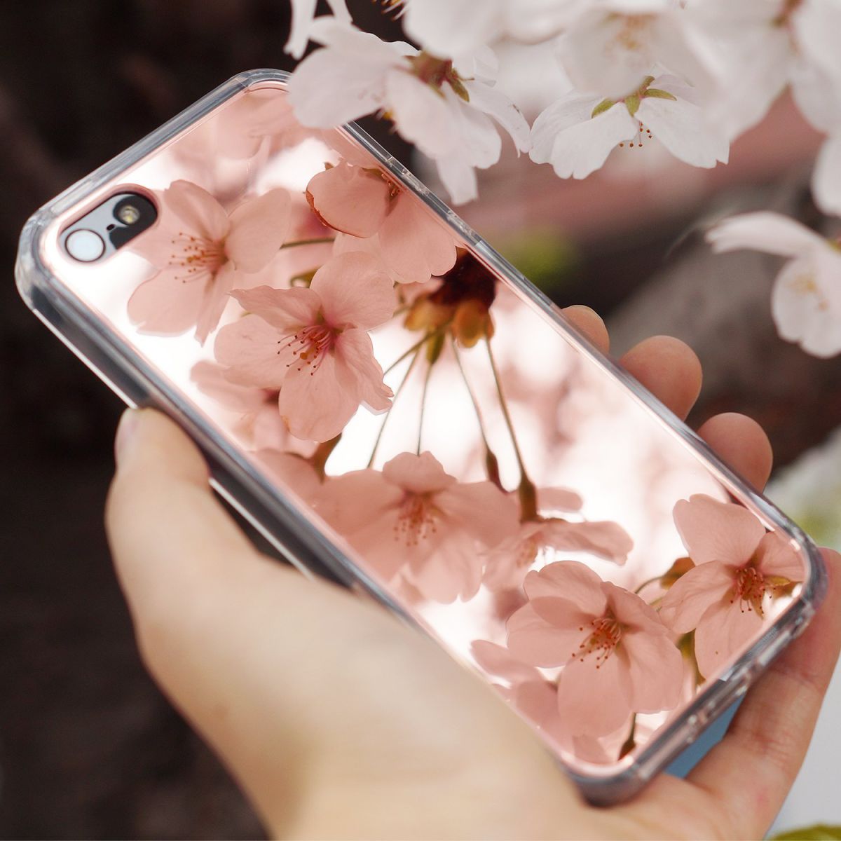 Ringke Fusion Mirror Apple iPhone SE spiegel hoesje Rose Gold afbeelding 2