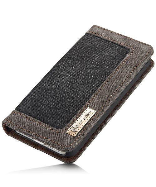Apple iPhone SE/5/5S Caseme Canvas Skin Portemonnee Hoesje Zwart afbeelding 4