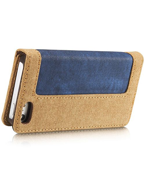 Apple iPhone SE/5/5S Caseme Canvas Skin Portemonnee Hoesje Blauw afbeelding 11