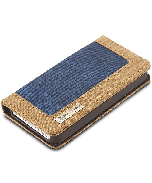 Apple iPhone SE/5/5S Caseme Canvas Skin Portemonnee Hoesje Blauw afbeelding 5