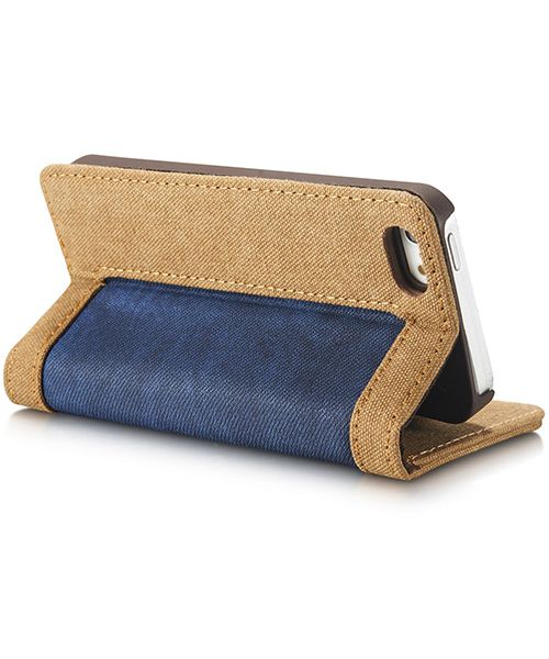 Apple iPhone SE/5/5S Caseme Canvas Skin Portemonnee Hoesje Blauw afbeelding 6