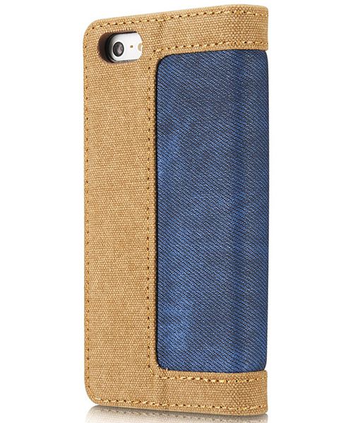 Apple iPhone SE/5/5S Caseme Canvas Skin Portemonnee Hoesje Blauw afbeelding 10