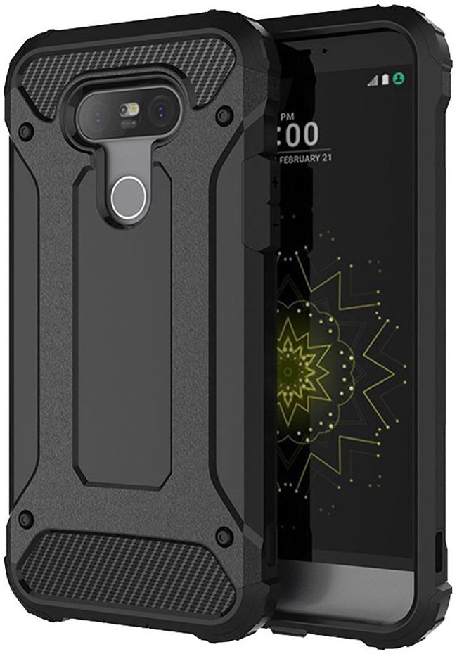 LG G5 (SE) Hybrid Armor Hoesje Zwart afbeelding 1