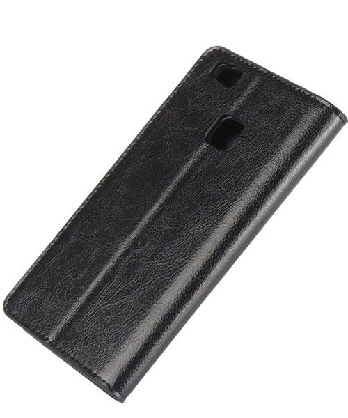 Echt Leren Huawei P9 Lite Bookcase Hoesje Met Pasjes Zwart afbeelding 13