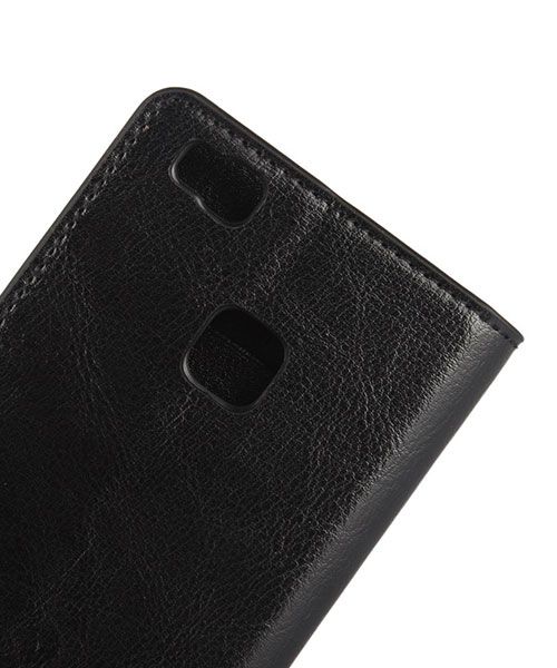 Echt Leren Huawei P9 Lite Bookcase Hoesje Met Pasjes Zwart afbeelding 5