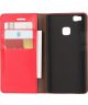 Echt Leren Huawei P9 Lite Bookcase Hoesje Met Pasjes Rood