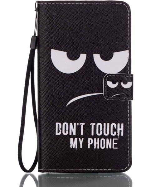 Samsung Galaxy J7 (2016) Portemonnee Hoesje Don't Touch My Phone Print afbeelding 1
