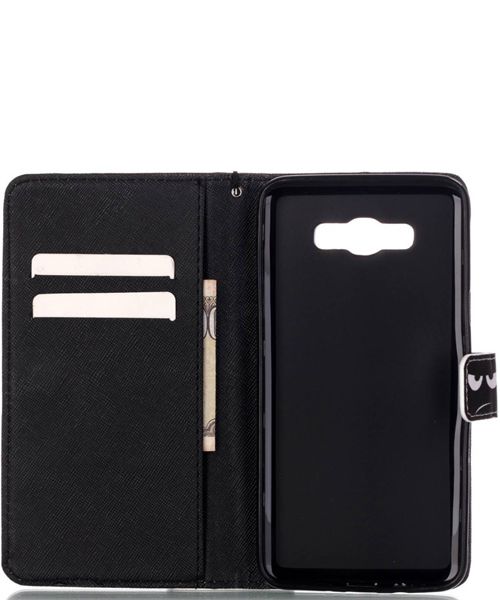 Samsung Galaxy J7 (2016) Portemonnee Hoesje Don't Touch My Phone Print afbeelding 2