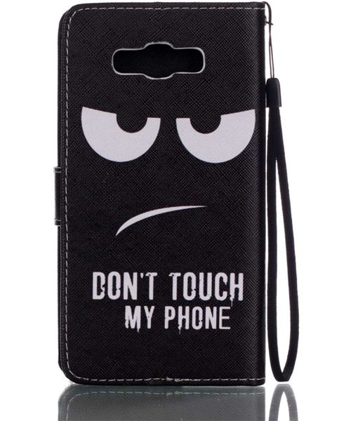 Samsung Galaxy J7 (2016) Portemonnee Hoesje Don't Touch My Phone Print afbeelding 4